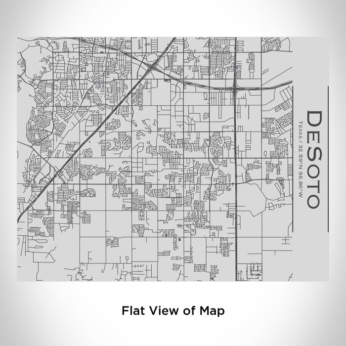 Rendered View of DeSoto Texas Map Engraving on 20oz Stainless Steel Insulated Bottle with Bamboo Top