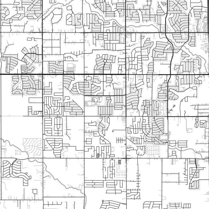 DeSoto Texas Map Print in Classic Style Zoomed In Close Up Showing Details