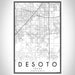 DeSoto Texas Map Print Portrait Orientation in Classic Style With Shaded Background