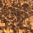 DeSoto Texas Map Print in Ember Style Zoomed In Close Up Showing Details