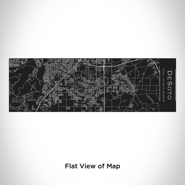 Rendered View of DeSoto Texas Map Engraving on 10oz Stainless Steel Insulated Cup with Sliding Lid in Black