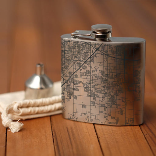 DeSoto Texas Custom Engraved City Map Inscription Coordinates on 6oz Stainless Steel Flask