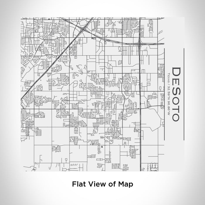 Rendered View of DeSoto Texas Map Engraving on 17oz Stainless Steel Insulated Tumbler in White