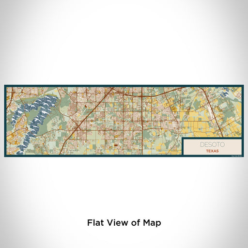 Flat View of Map Custom DeSoto Texas Map Enamel Mug in Woodblock