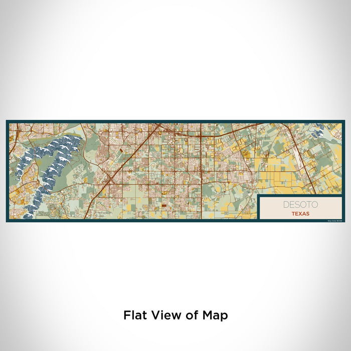 Flat View of Map Custom DeSoto Texas Map Enamel Mug in Woodblock