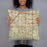 Person holding 18x18 Custom DeSoto Texas Map Throw Pillow in Woodblock