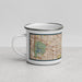 Left View Custom Des Plaines Illinois Map Enamel Mug in Woodblock