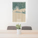 24x36 Destin Florida Map Print Portrait Orientation in Afternoon Style Behind 2 Chairs Table and Potted Plant