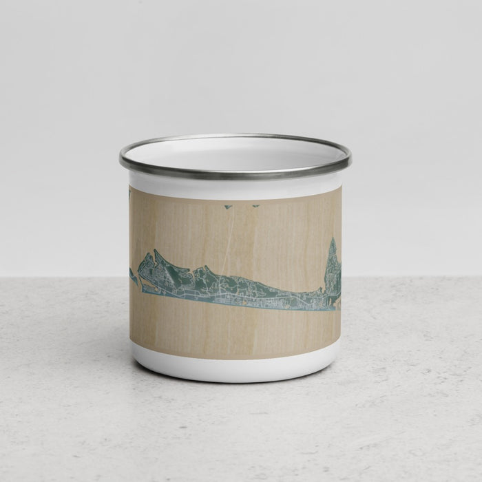 Front View Custom Destin Florida Map Enamel Mug in Afternoon