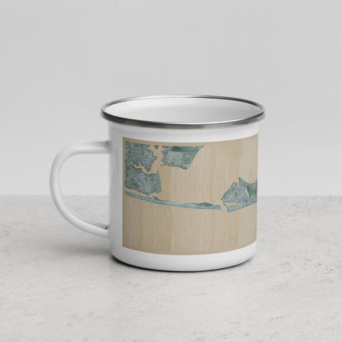 Left View Custom Destin Florida Map Enamel Mug in Afternoon