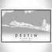 Destin Florida Map Print Landscape Orientation in Classic Style With Shaded Background