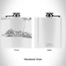 Rendered View of Destin Florida Map Engraving on 6oz Stainless Steel Flask in White