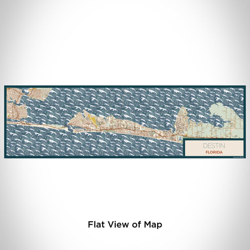 Flat View of Map Custom Destin Florida Map Enamel Mug in Woodblock