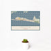 12x18 Destin Florida Map Print Landscape Orientation in Woodblock Style With Small Cactus Plant in White Planter