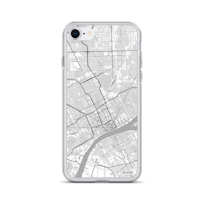 Custom Detroit Michigan Map iPhone SE Phone Case in Classic