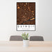 24x36 Detroit Michigan Map Print Portrait Orientation in Ember Style Behind 2 Chairs Table and Potted Plant