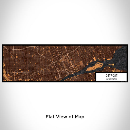 Flat View of Map Custom Detroit Michigan Map Enamel Mug in Ember