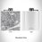 Rendered View of Detroit Michigan Map Engraving on 6oz Stainless Steel Flask in White