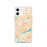 Custom Detroit Michigan Map iPhone 12 Phone Case in Watercolor