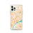 Custom Detroit Michigan Map iPhone 12 Pro Phone Case in Watercolor