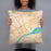 Person holding 18x18 Custom Detroit Michigan Map Throw Pillow in Watercolor