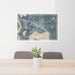 24x36 Detroit Lakes Minnesota Map Print Lanscape Orientation in Afternoon Style Behind 2 Chairs Table and Potted Plant