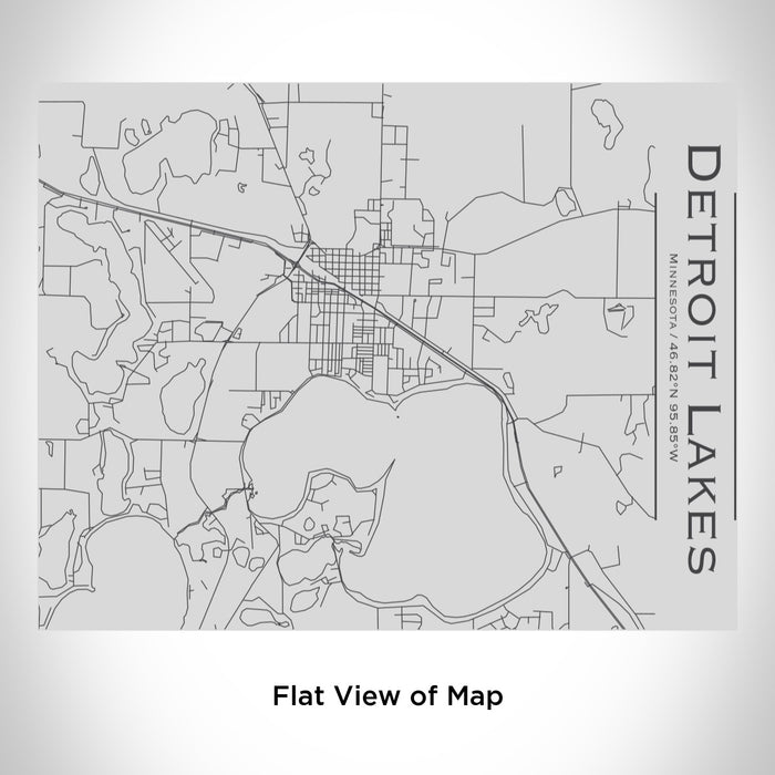 Rendered View of Detroit Lakes Minnesota Map Engraving on 20oz Stainless Steel Insulated Bottle with Bamboo Top