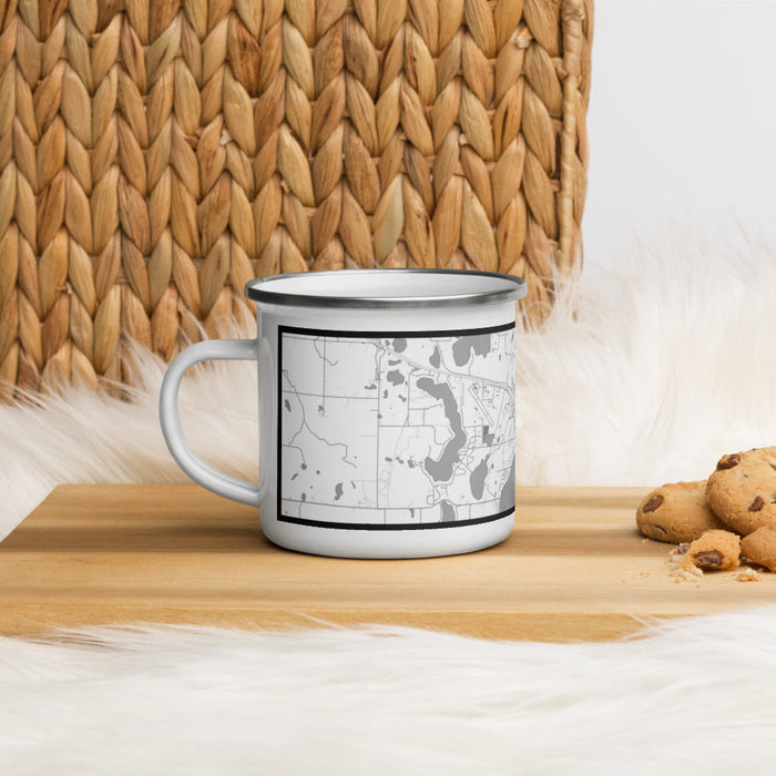Left View Custom Detroit Lakes Minnesota Map Enamel Mug in Classic on Table Top