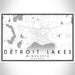 Detroit Lakes Minnesota Map Print Landscape Orientation in Classic Style With Shaded Background