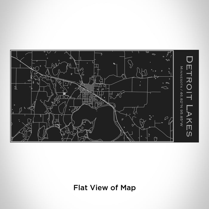 Rendered View of Detroit Lakes Minnesota Map Engraving on 17oz Stainless Steel Insulated Cola Bottle in Black
