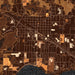 Detroit Lakes Minnesota Map Print in Ember Style Zoomed In Close Up Showing Details