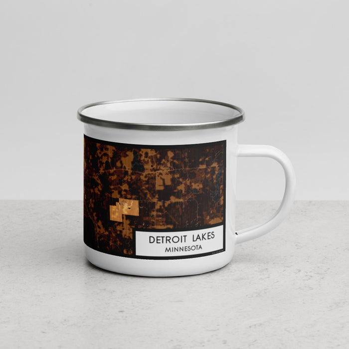 Right View Custom Detroit Lakes Minnesota Map Enamel Mug in Ember