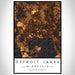 Detroit Lakes Minnesota Map Print Portrait Orientation in Ember Style With Shaded Background