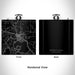 Rendered View of Detroit Lakes Minnesota Map Engraving on 6oz Stainless Steel Flask in Black