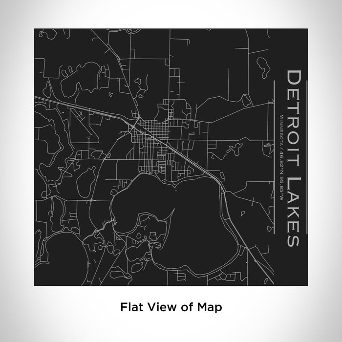 Rendered View of Detroit Lakes Minnesota Map Engraving on 17oz Stainless Steel Insulated Tumbler in Black