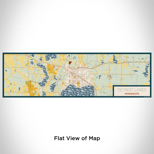 Flat View of Map Custom Detroit Lakes Minnesota Map Enamel Mug in Woodblock