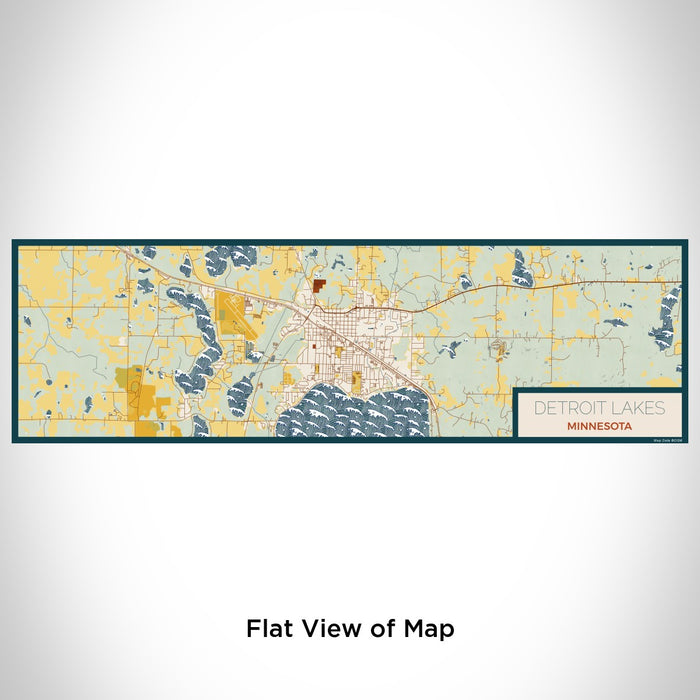 Flat View of Map Custom Detroit Lakes Minnesota Map Enamel Mug in Woodblock