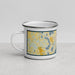 Left View Custom Detroit Lakes Minnesota Map Enamel Mug in Woodblock