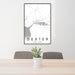 24x36 Dexter New York Map Print Portrait Orientation in Classic Style Behind 2 Chairs Table and Potted Plant