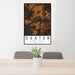 24x36 Dexter New York Map Print Portrait Orientation in Ember Style Behind 2 Chairs Table and Potted Plant