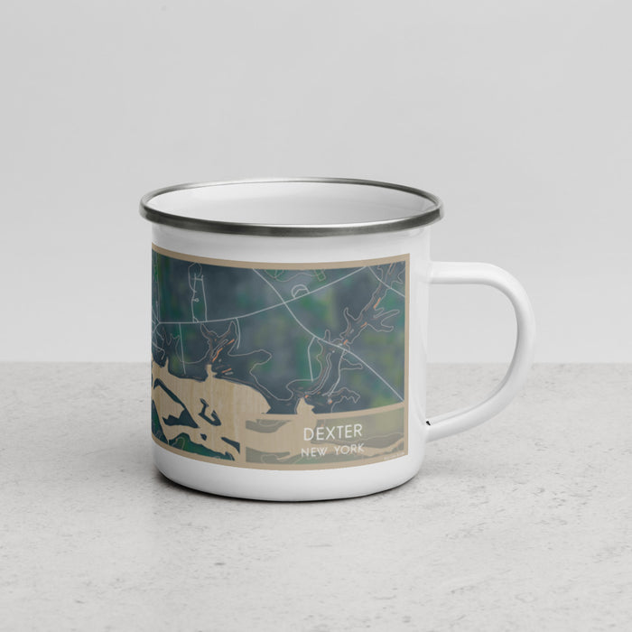 Right View Custom Dexter New York Map Enamel Mug in Afternoon