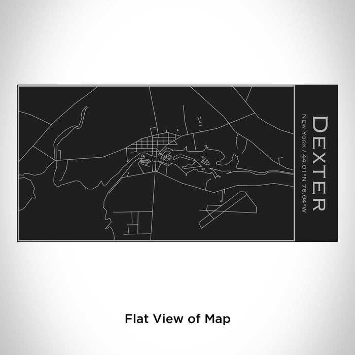 Rendered View of Dexter New York Map Engraving on 17oz Stainless Steel Insulated Cola Bottle in Black