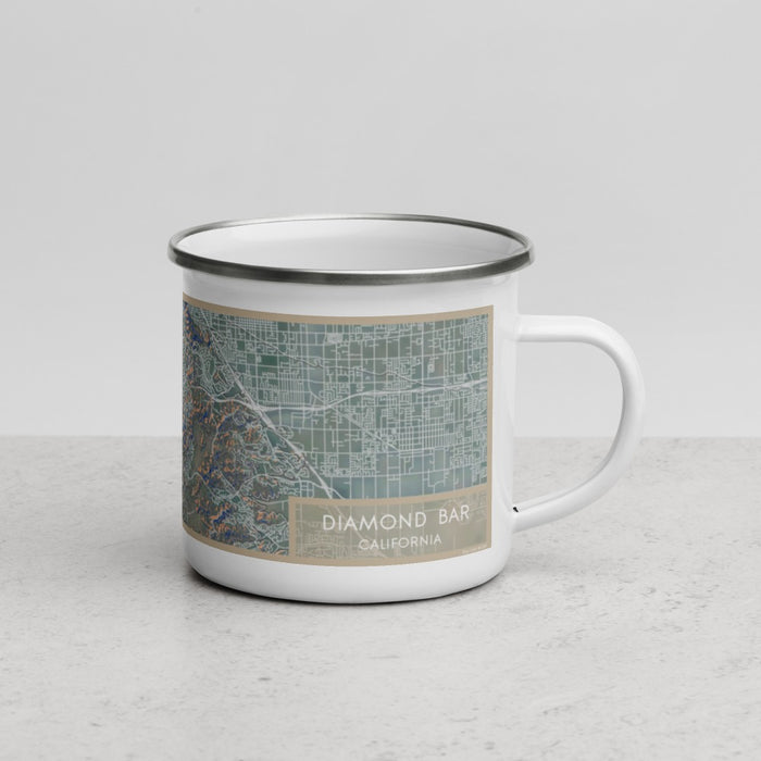 Right View Custom Diamond Bar California Map Enamel Mug in Afternoon