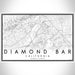 Diamond Bar California Map Print Landscape Orientation in Classic Style With Shaded Background