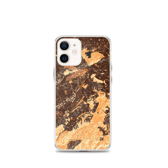 Custom iPhone 12 mini Diamond Bar California Map Phone Case in Ember