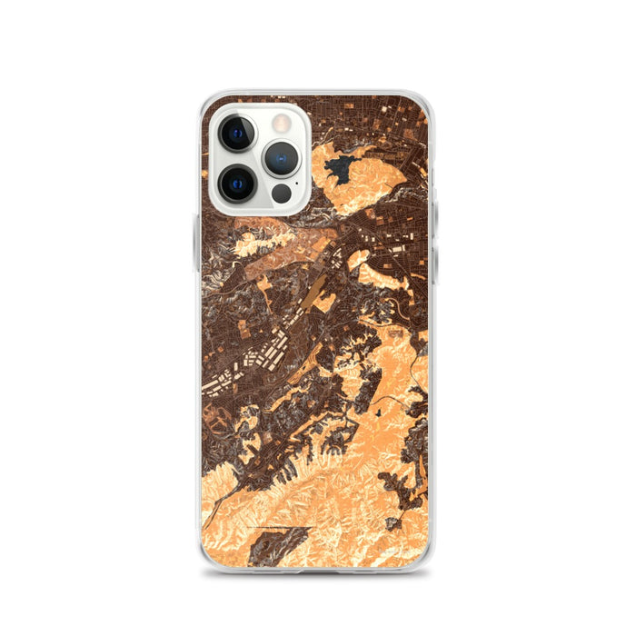 Custom iPhone 12 Pro Diamond Bar California Map Phone Case in Ember