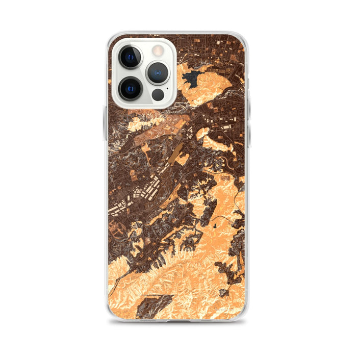 Custom iPhone 12 Pro Max Diamond Bar California Map Phone Case in Ember
