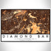 Diamond Bar California Map Print Landscape Orientation in Ember Style With Shaded Background
