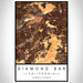 Diamond Bar California Map Print Portrait Orientation in Ember Style With Shaded Background