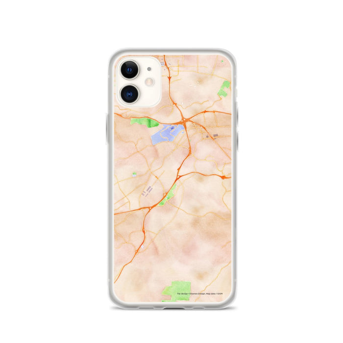 Custom iPhone 11 Diamond Bar California Map Phone Case in Watercolor